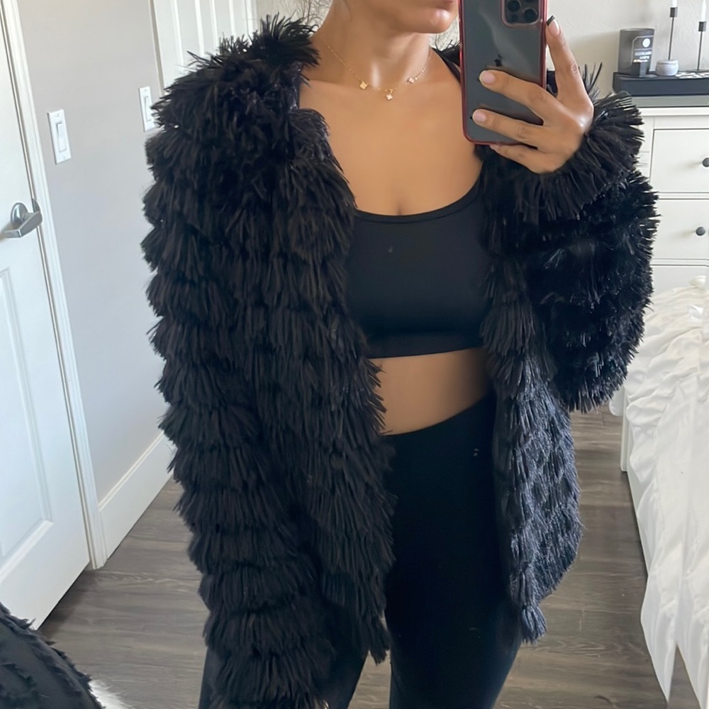 Black Faux Fur Jacket!
